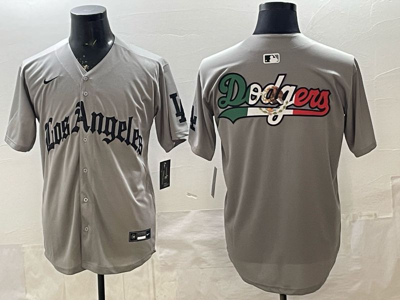 Men 2026 Los Angeles Dodgers Blank Grey Five generations Nike MLB Jersey style 003->los angeles dodgers->MLB Jersey
